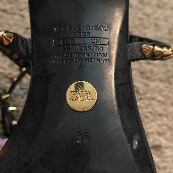 Zara | Black Studded Heels - Picture 7 of 7